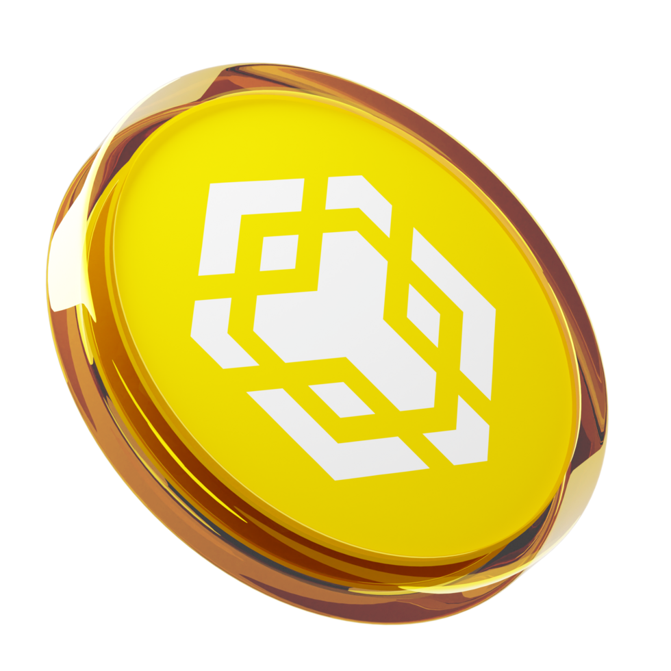 Un token amarillo con el logo BNB en blanco