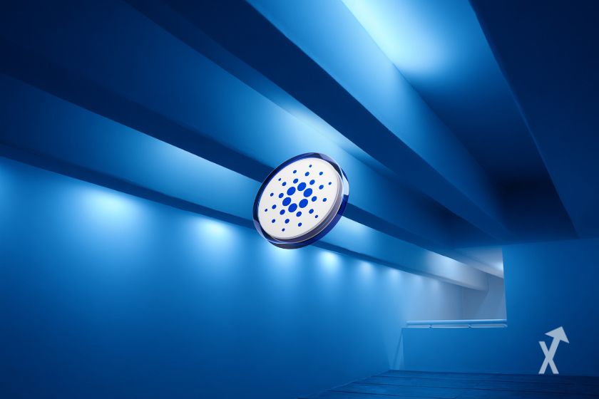 Token de Cardano en moneda azul.