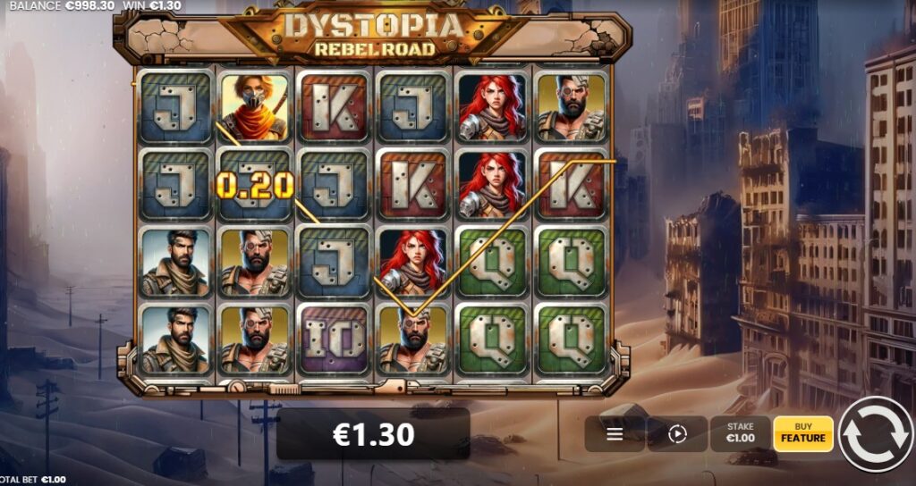 función spin de rebel road del juego dystopia