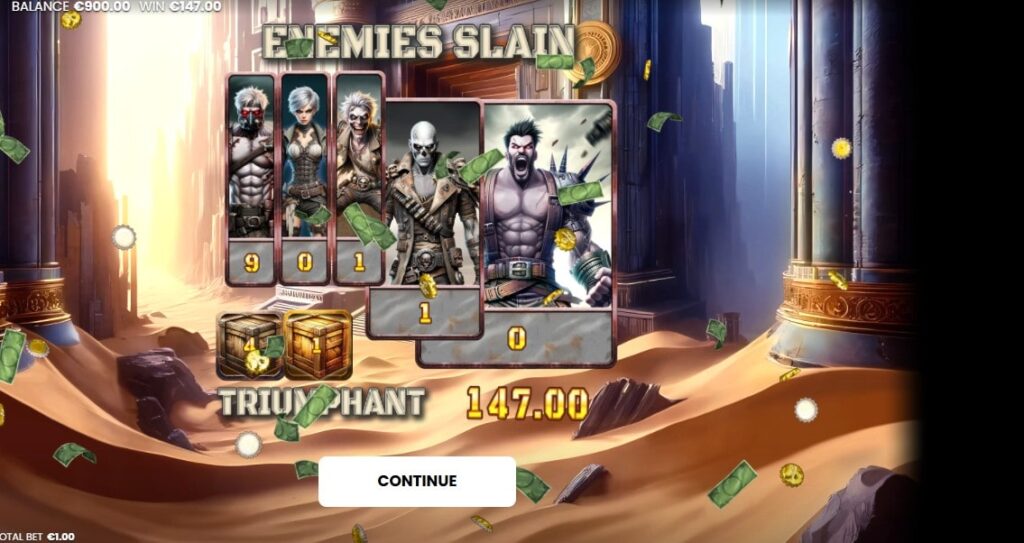 las ganancias después del juego en rebel road