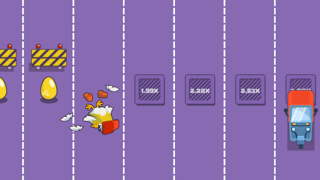 Chicken Cross Casino juego, sufre un choque