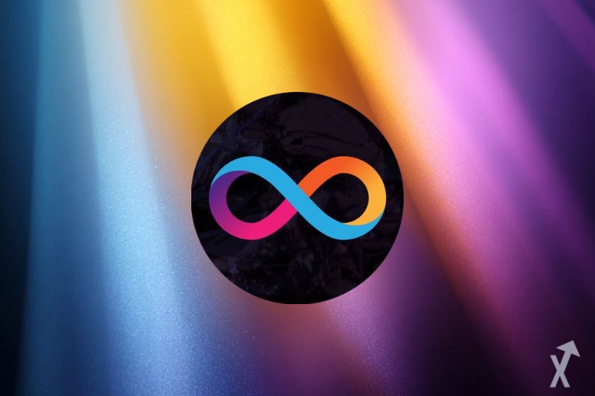 Moneda de ICP en colores brillantes.