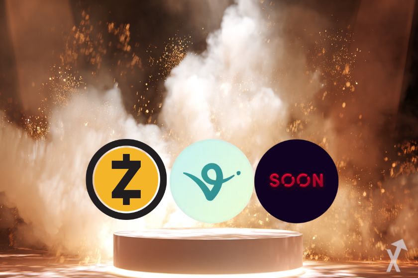 3 criptomonedas destacadas con humo blanco.