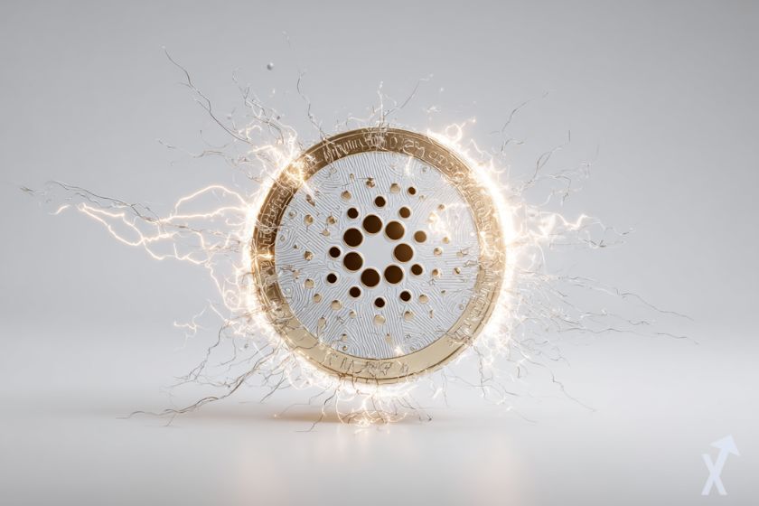 Moneda 3D de Cardano elegante.