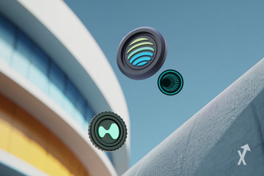 Fondo soleado con tokens Hyperliquid.