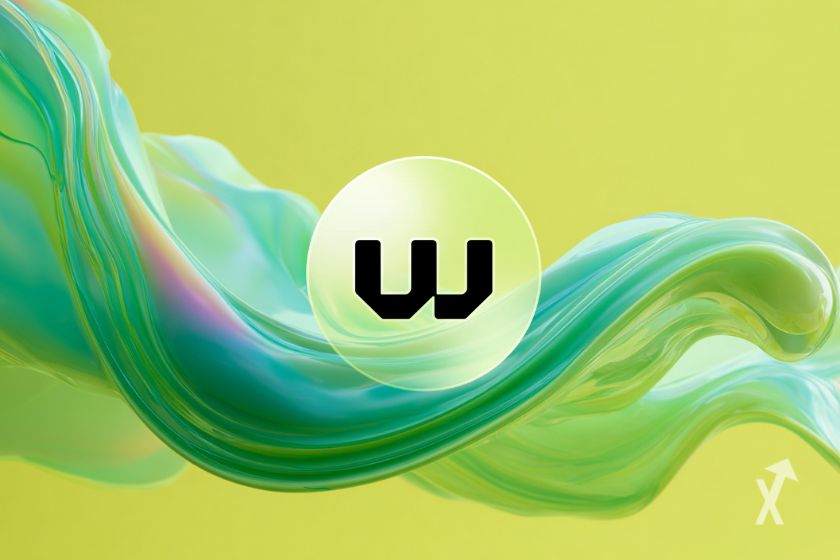 Logo WeFi verde sobre fondo amarillo.