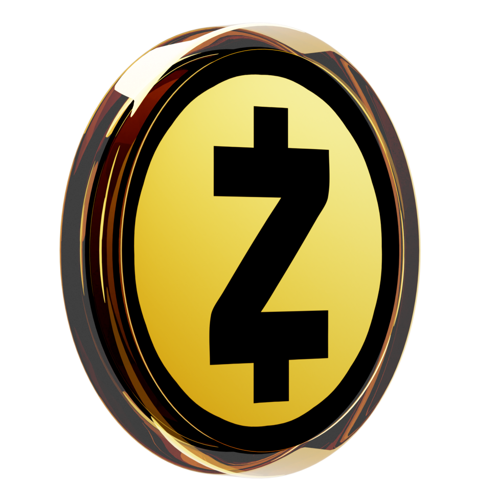 Un token con bordes transparentes y el logo de Zcash en el centro
