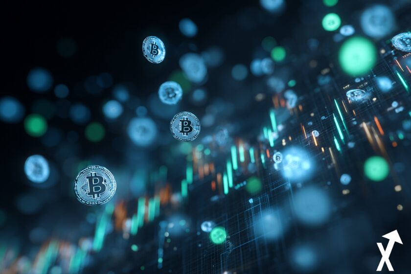 Cripto blockchain azul y negro.