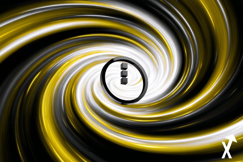 Moneda brillante en espiral negra.