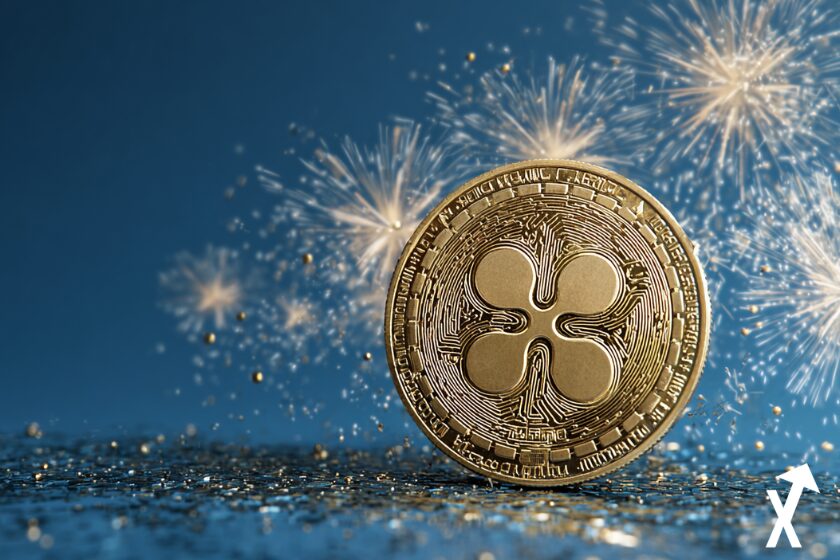 Imagen del xrp coin brillando.