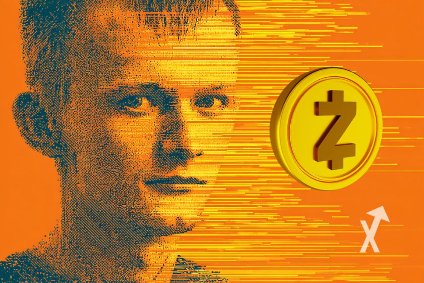 "Vitalik Buterin con logo Zcash"