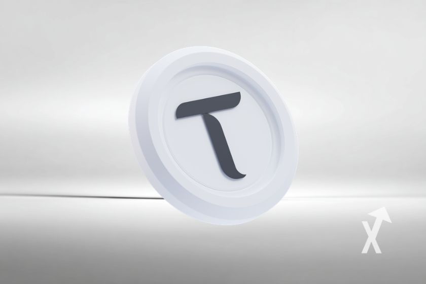 Moneda tao en fondo blanco.