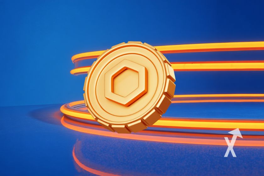 Cadena de monedas de oro brillante.