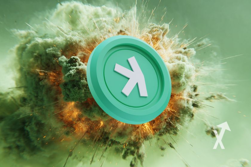 Moneda KAspa verde con humo.