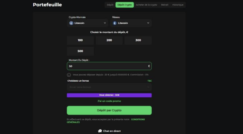 Captura de pantalla de deposito en betify
