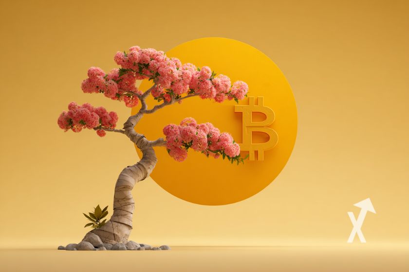 &Aacute;rbol de cerezo sobre fondo amarillo.