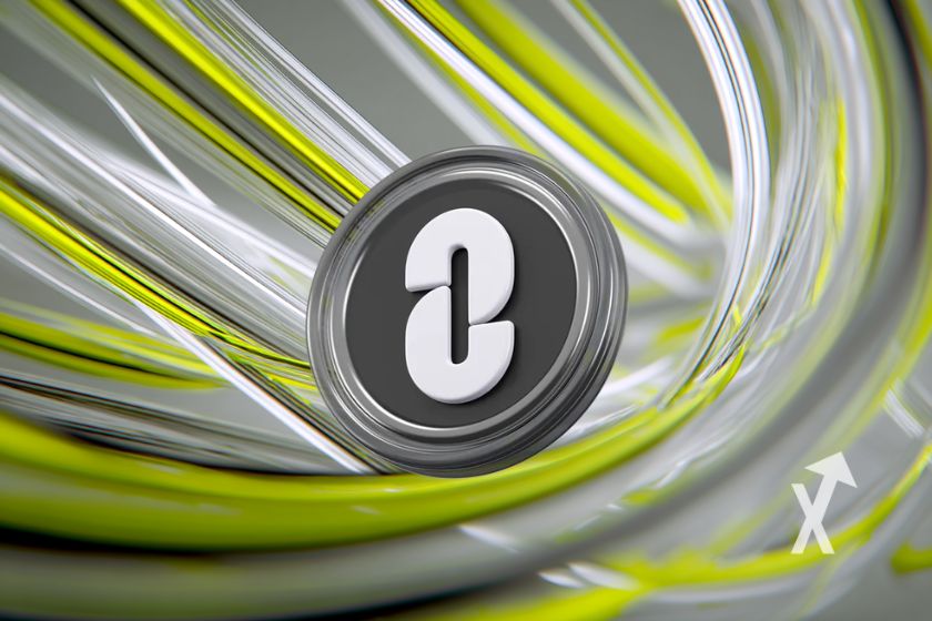 coin zro Layer zero ZRO sur un fond avec des lignes vertes et blanches