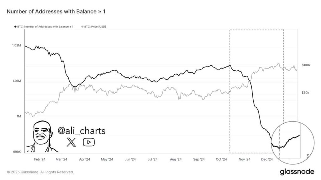 Balanço de endereços com um ou mais BTC