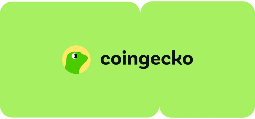 Um banner verde com o logótipo do CoinGecko