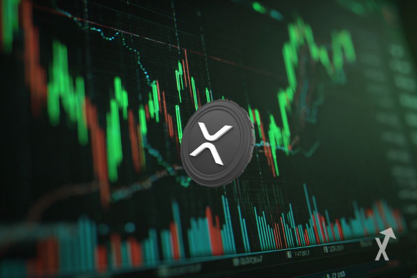 Moeda digital XRP em destaque.