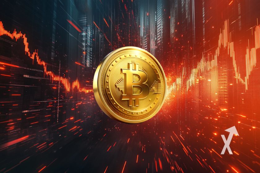 Moeda digital Bitcoin - Foto moderna