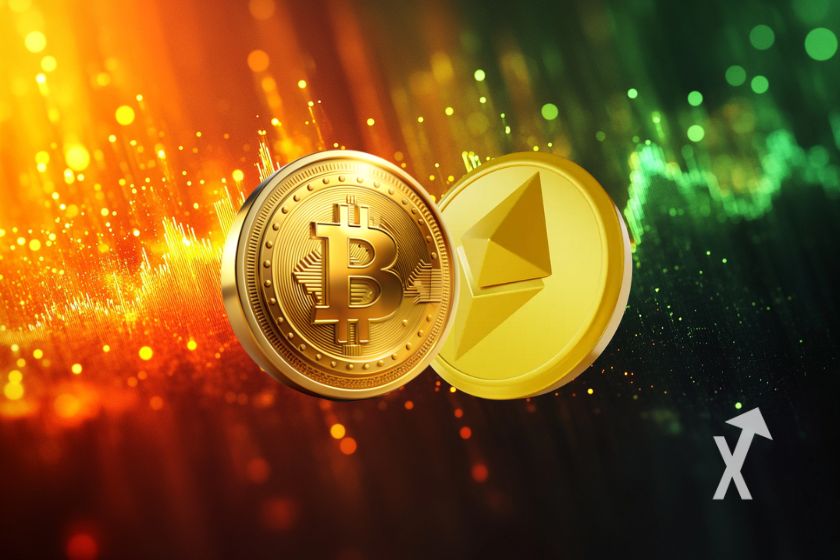 Investimento em moedas digitais populares.