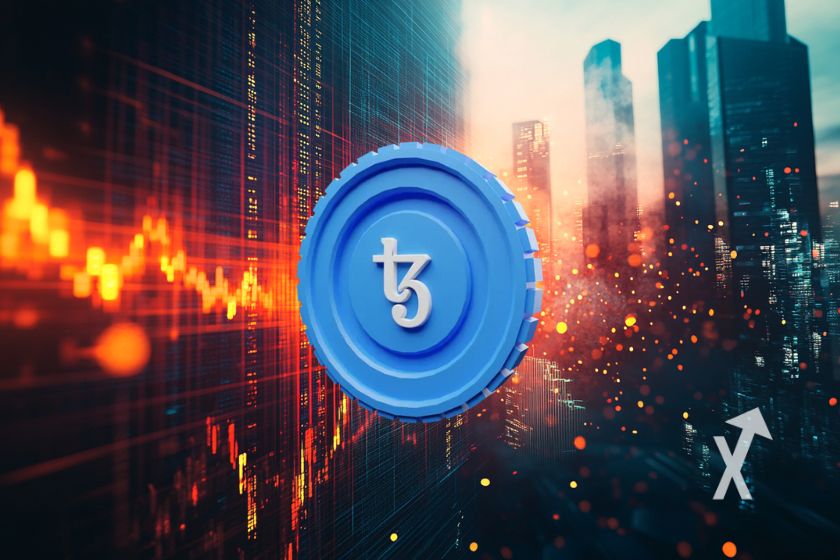 Criativa capa altcoin Tezos XTZ.