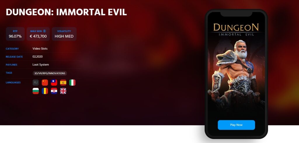 dungeon immortal evil Evoplay