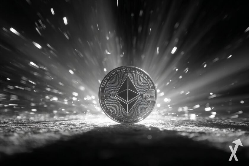 Moeda digital Ethereum, também conhecida como ETH.