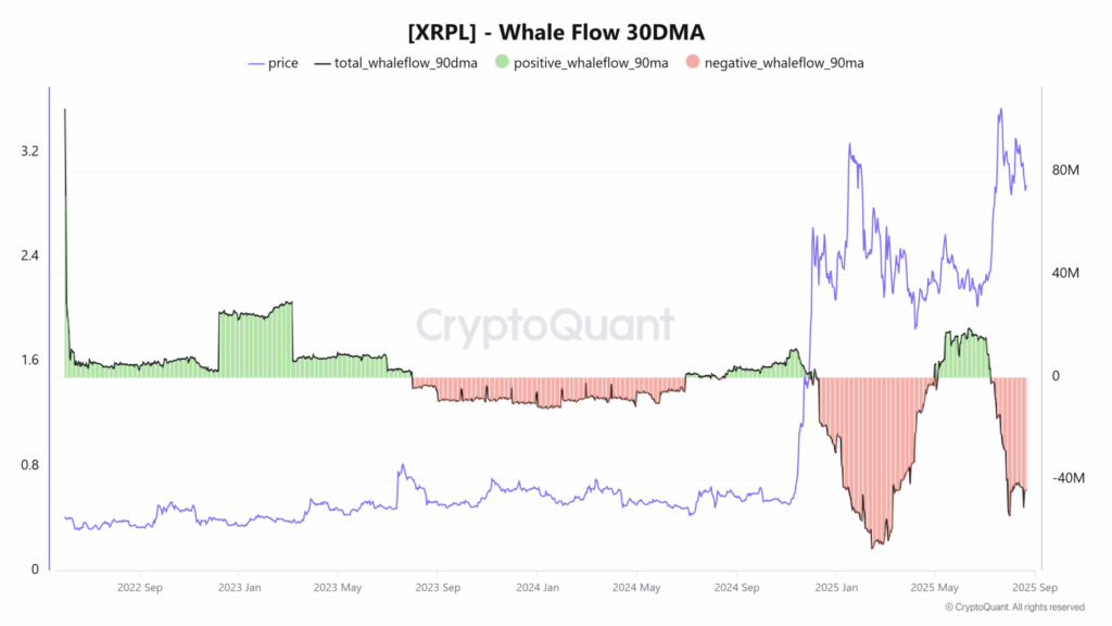 whales flows no XRP