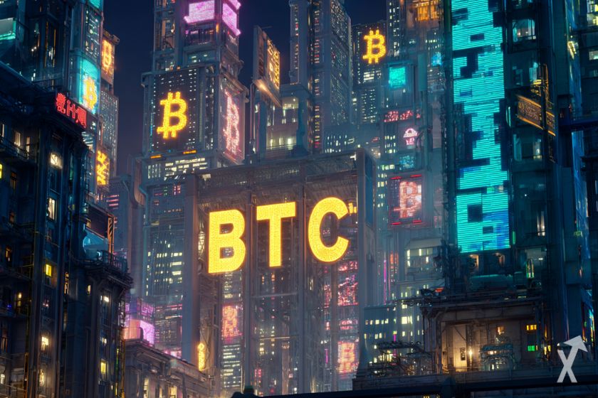 Moeda digital bitcoin no metaverso.