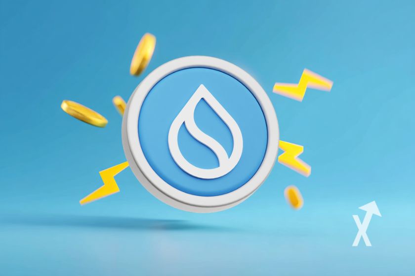 moeda 3D dourada em fundo azul