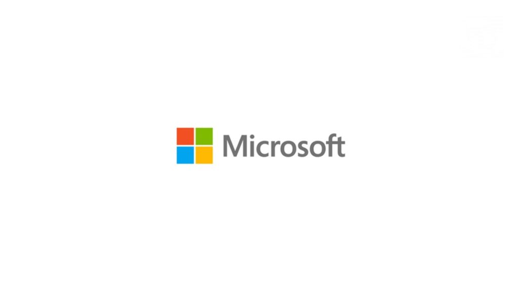 O logótipo da Microsoft num fundo branco