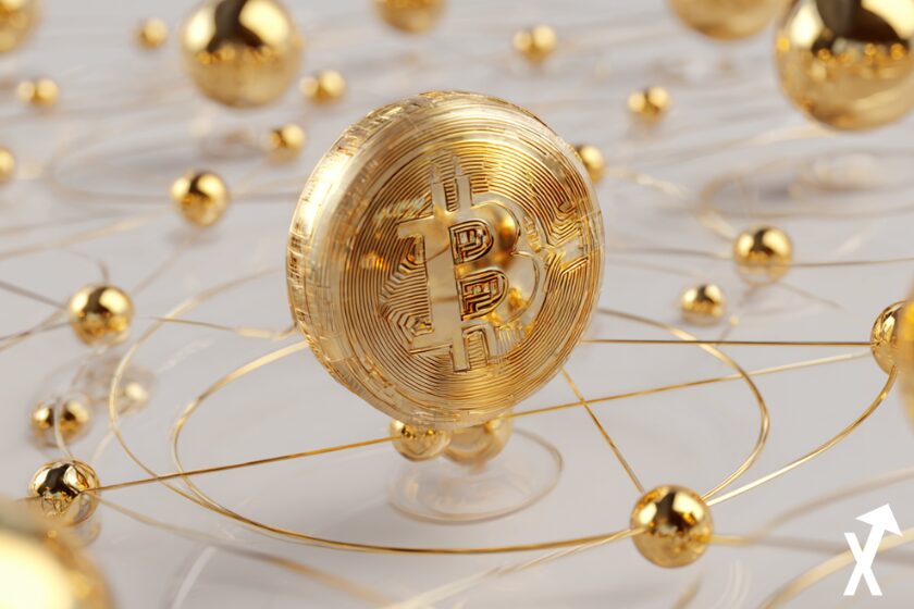 bitcoin gold cripto em fundo branco