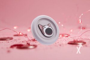 Moeda POPCAT em rosa com alarmes vermelhos.