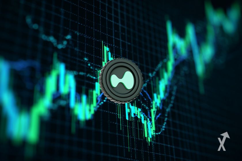 O token HYPE em gráfico 3D.