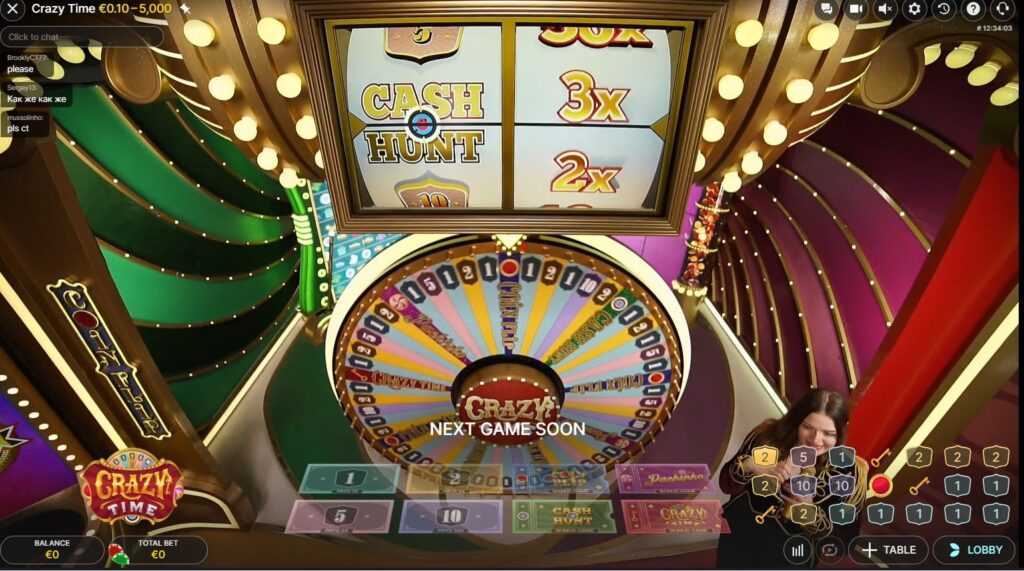 lançar a roda crazy time live