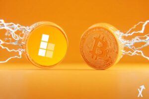 moeda 3D bob e bitcoin duelando