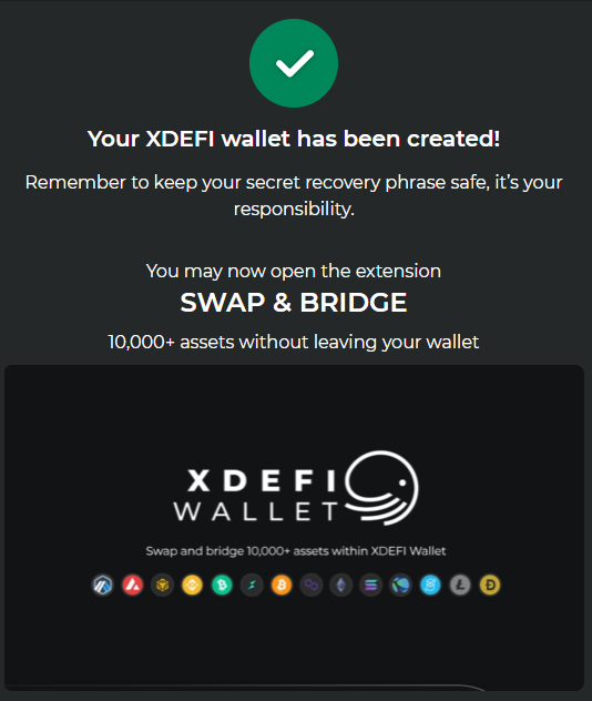 wallet créé xdefi