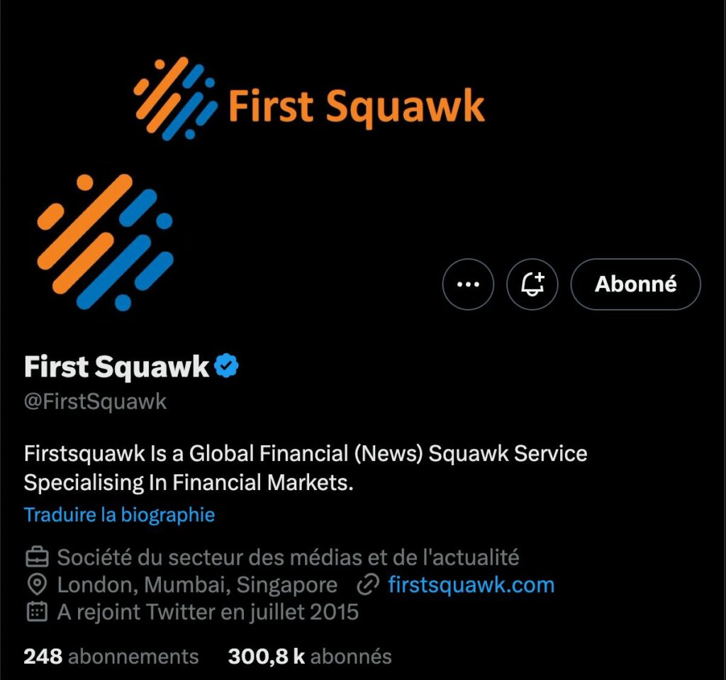 FirstSquawk compte x twitter