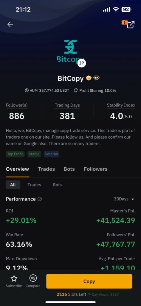 Master Trader : BitCopy Leaderboard Bybit