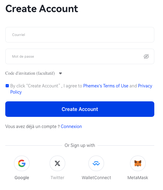 Comment s'inscrire sur Phemex ?