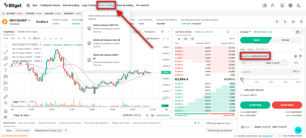 compte démo trading Bitget