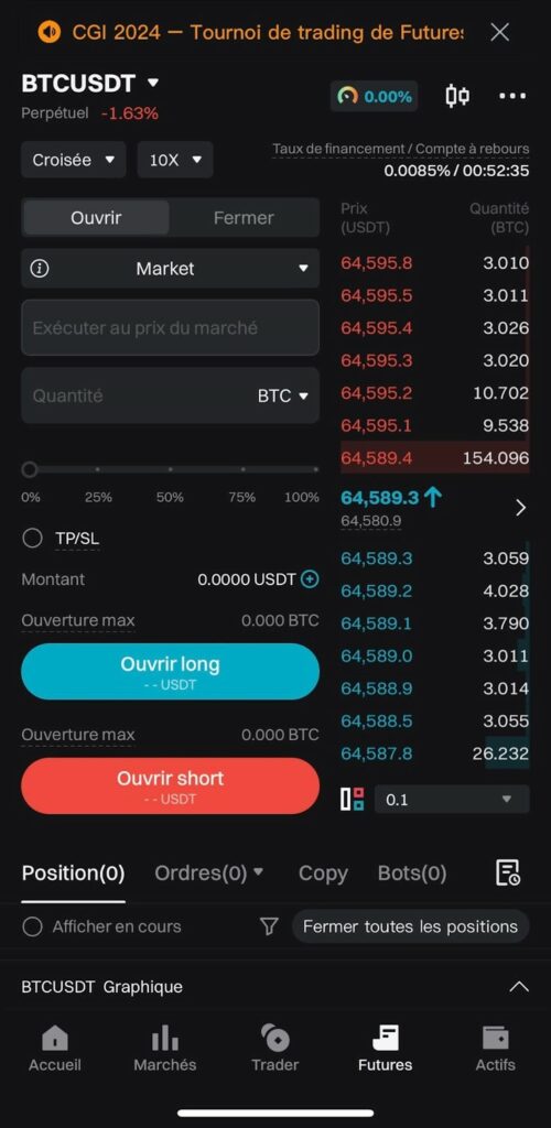 trader contrat perpetuel crypto