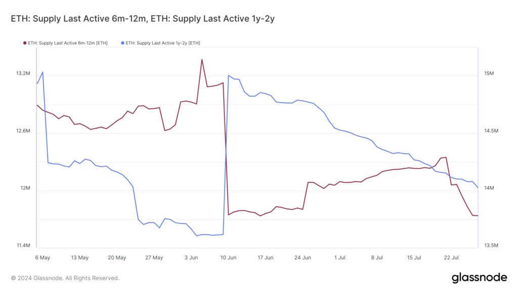 Graphique de l'activité d'approvisionnement Ethereum