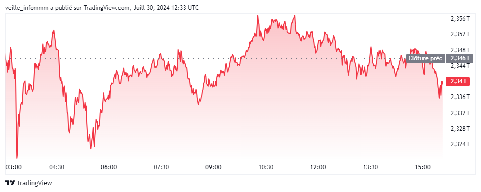 Baisse du total marketcap du marché crypto