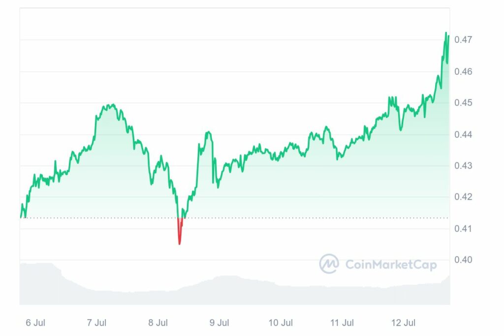 Token Ripple XRP en hausse juillet 2024