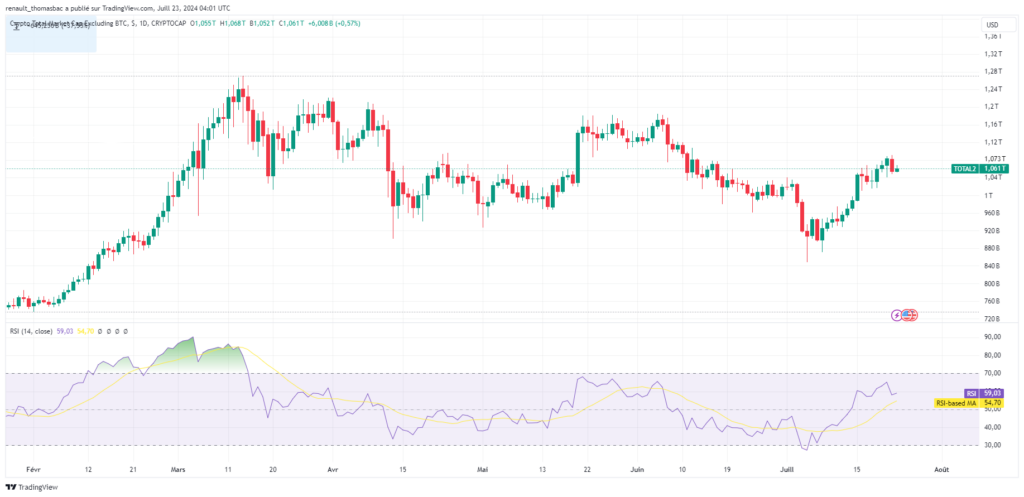 crypto total market cap juillet 2024