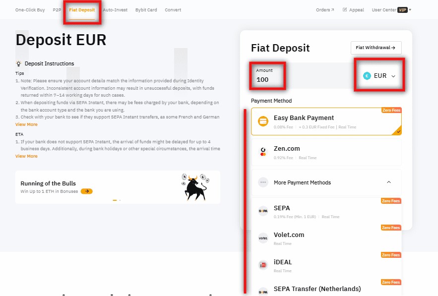 étape 3 Bybit deposit