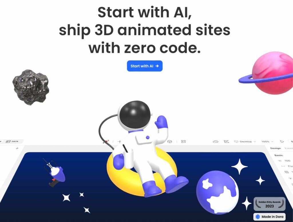 crée votre site web avec Dora.run ai